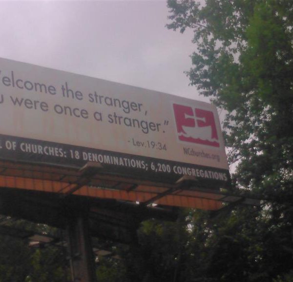 NC Council of Churches Places Welcome Billboard Along I-40